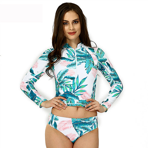 Long Sleeve Surfing High Waist Tankini