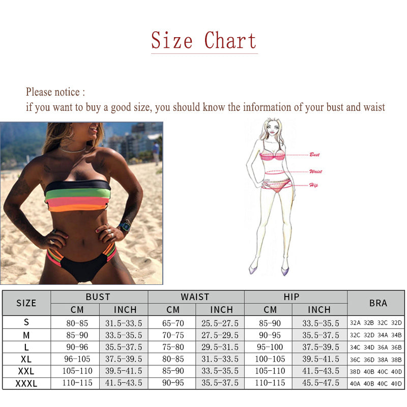 New Arrival Bandage Multi color Bandeau Bikini