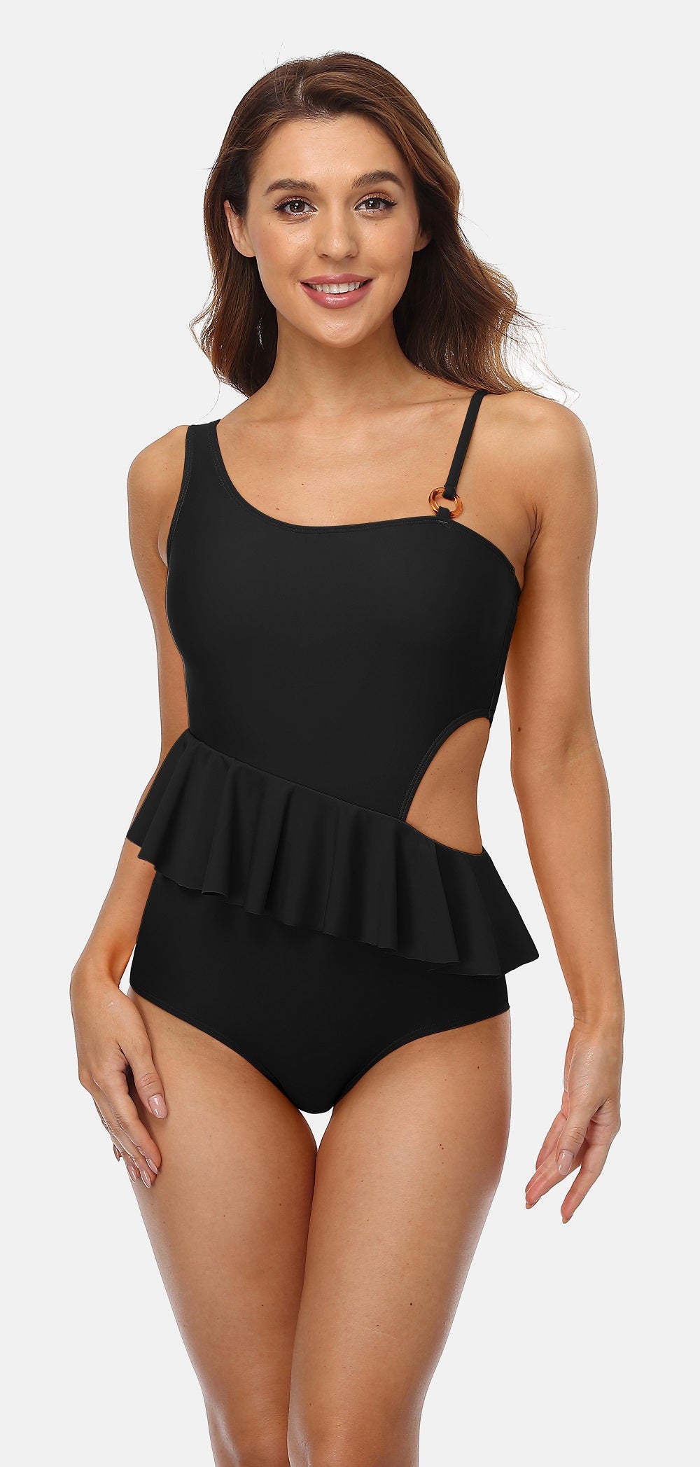 Cutout Asymmetric Shoulder maillot de bain Monokini