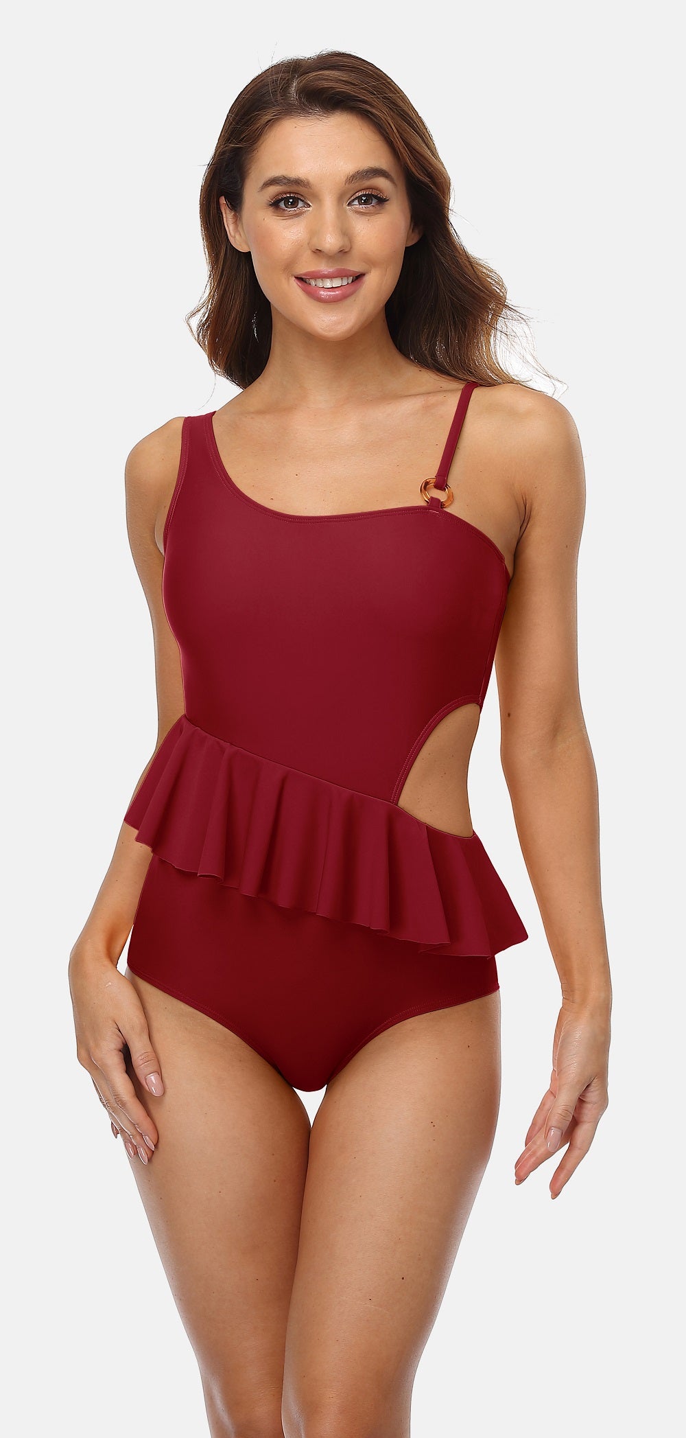 Cutout Asymmetric Shoulder maillot de bain Monokini