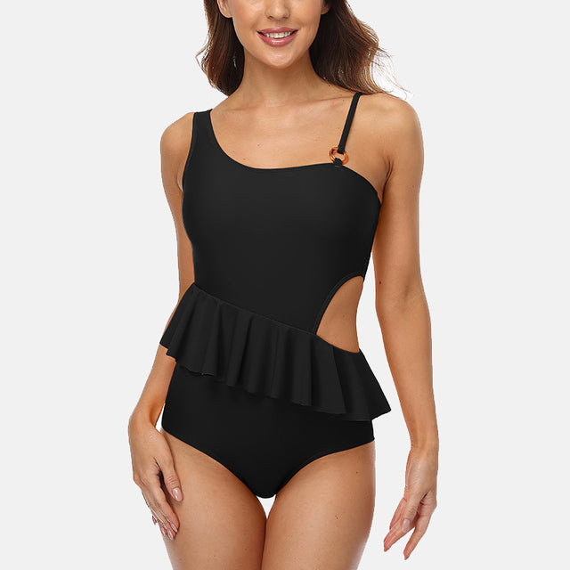 Cutout Asymmetric Shoulder maillot de bain Monokini