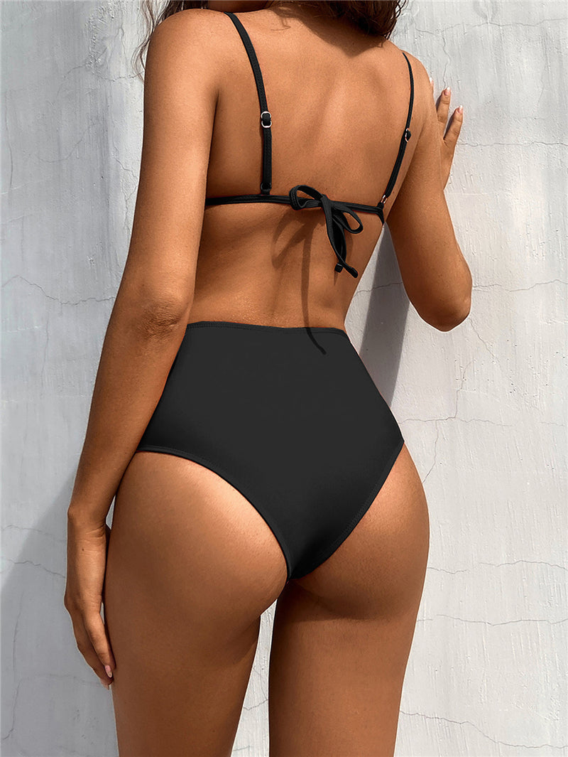 High Waist Cut Out Padded Bikini