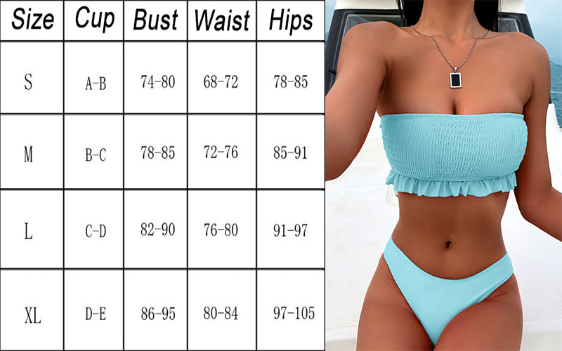 Pink Pleated Bandeau Push-up Padded Strapless Low-Waist Bikinis