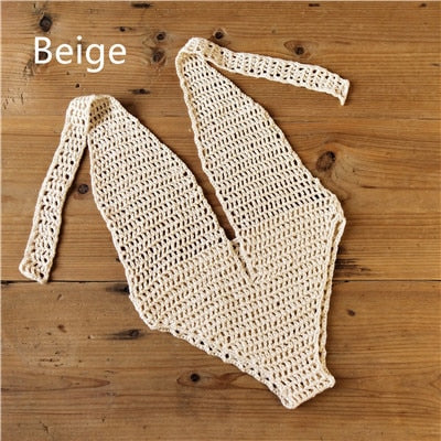 Crochet Bandage Deep V Monokini