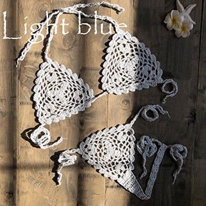 Sheer Crochet Push Up Micro G-string Bikini Set